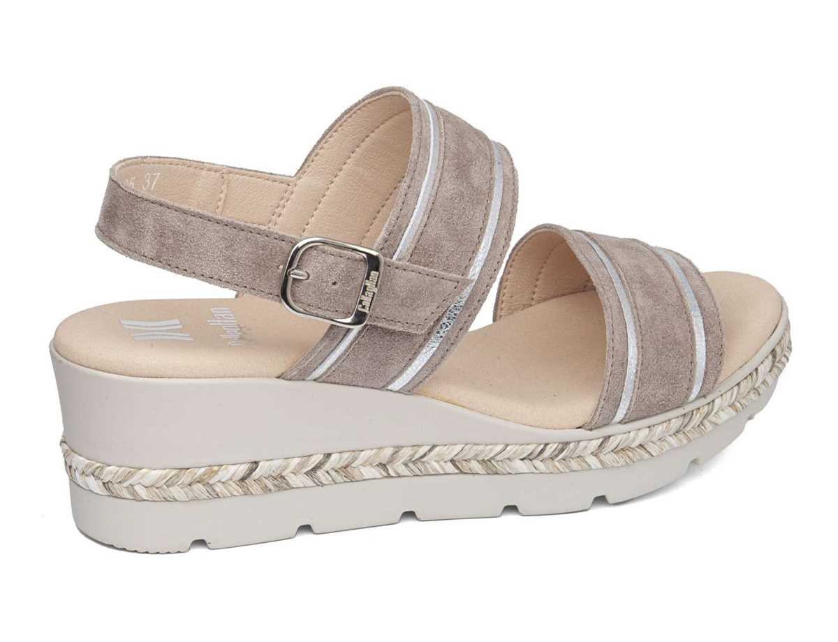 Sandalias Cuña Callaghan 29805 Mara Mujer Beige Plateadas | HWN655RT