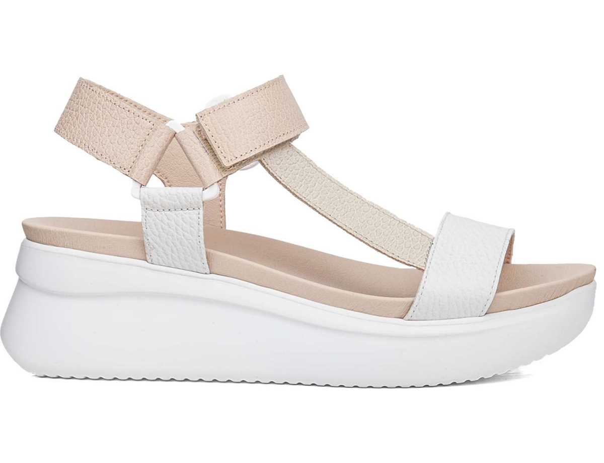 Sandalias de Plataforma Callaghan 29900 Llana Mujer Blancas Beige Rosas | URD8454GQ