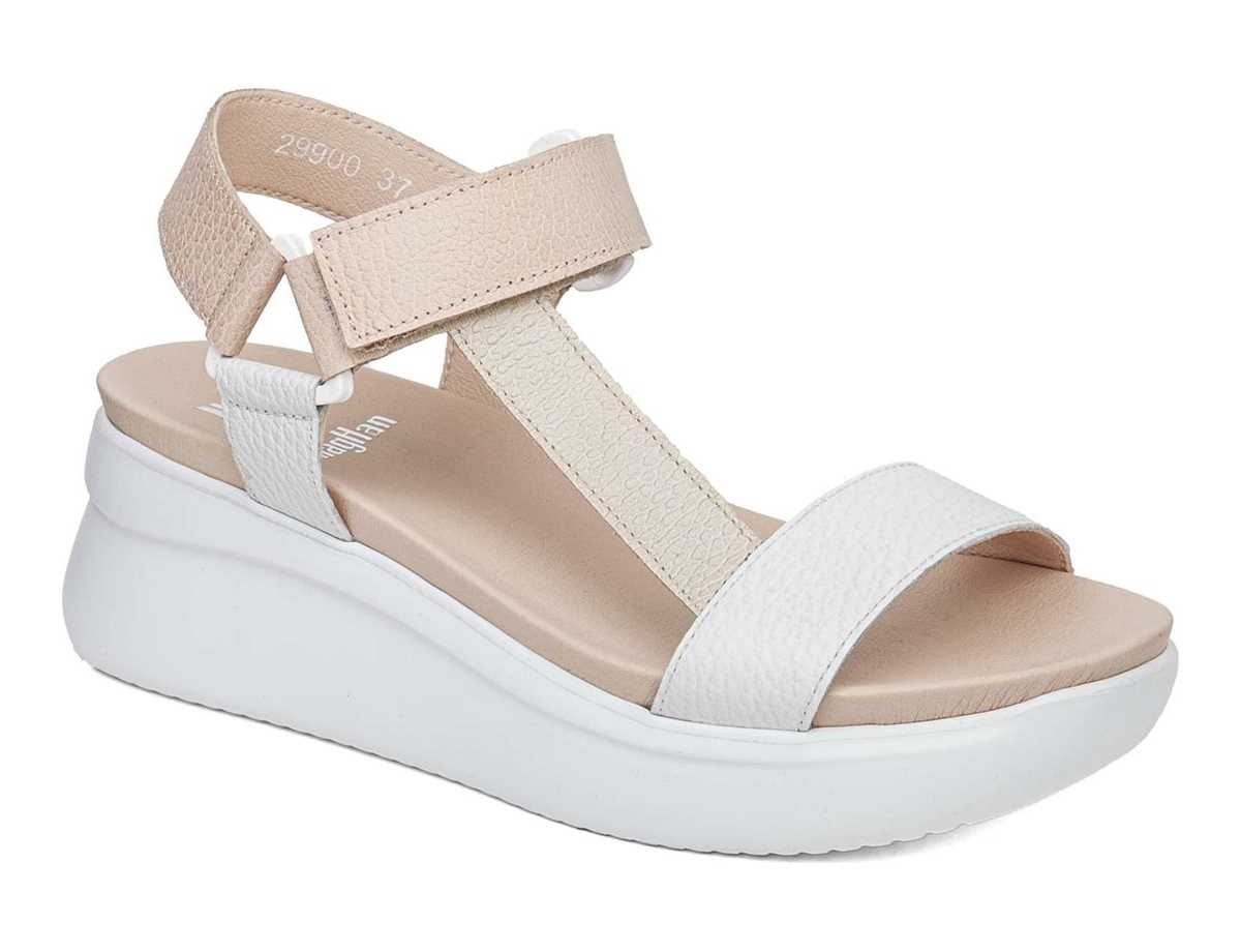 Sandalias de Plataforma Callaghan 29900 Llana Mujer Blancas Beige Rosas | URD8454GQ