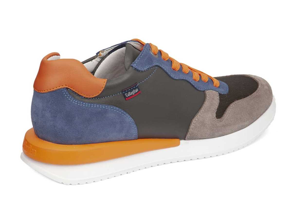 Zapatillas Callaghan 51103 Moses Hombre Gris Azules Naranjas | MTK496QB