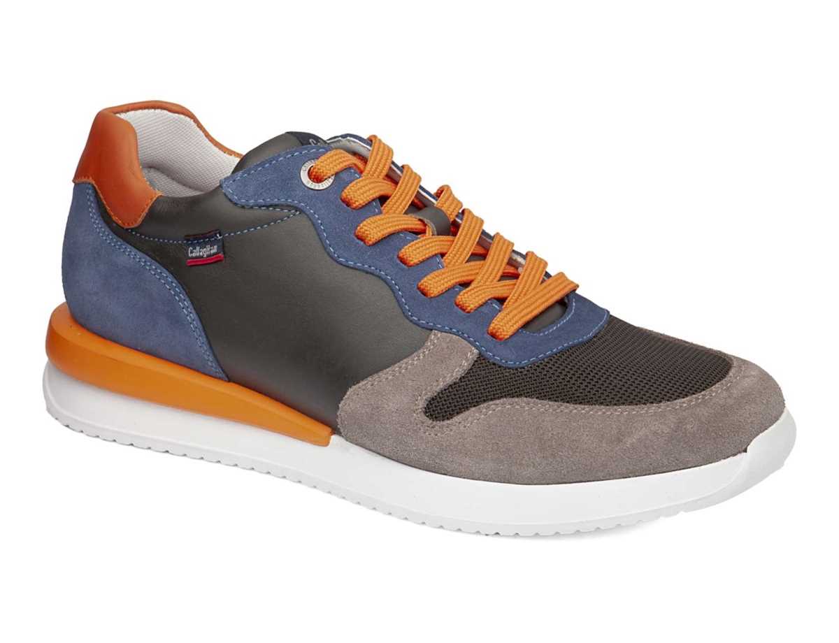 Zapatillas Callaghan 51103 Moses Hombre Gris Azules Naranjas | MTK496QB