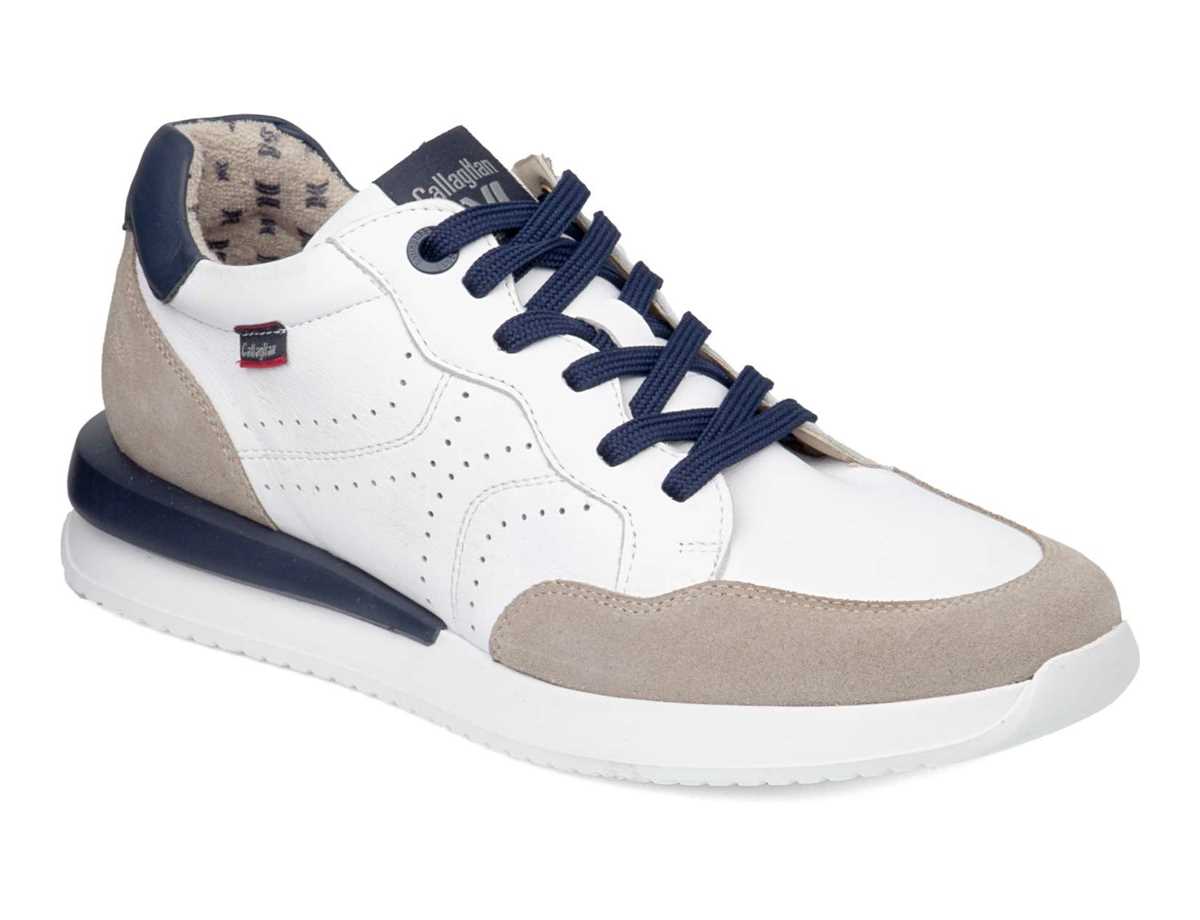 Zapatillas Callaghan 51107 Moses Hombre Blancas Beige Azules | DML7939US