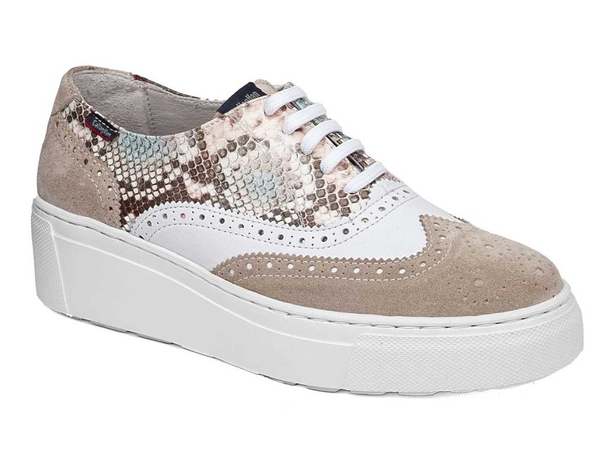 Zapatillas con Plataforma Callaghan 14926 Moon Line Mujer Beige Blancas | NUM1538QQ