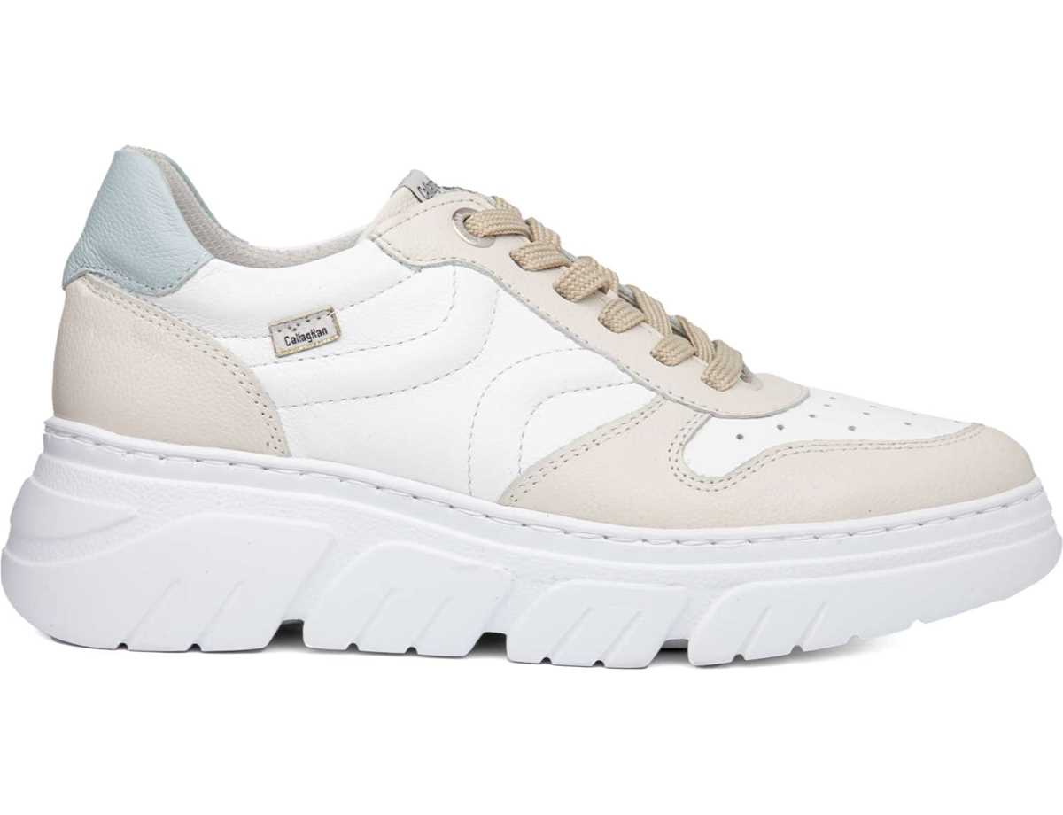 Zapatillas con Plataforma Callaghan 51806 Baccara Mujer Beige Blancas Azules | MHU61100HS