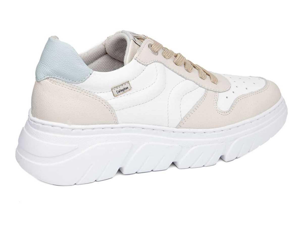 Zapatillas con Plataforma Callaghan 51806 Baccara Mujer Beige Blancas Azules | MHU61100HS