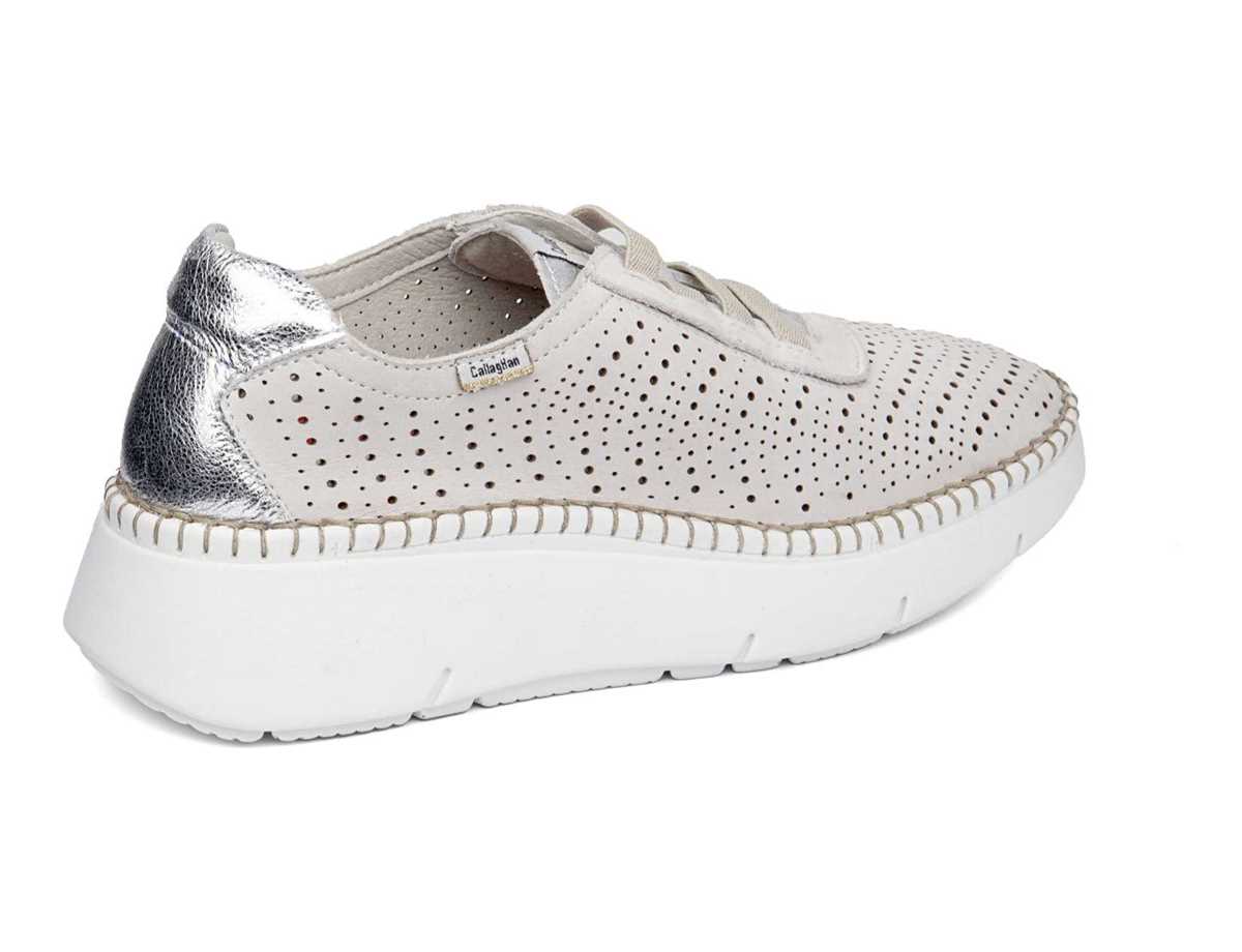 Zapatillas con Plataforma Callaghan 53600 Circular Sra. Mujer Blancas Plateadas | UMP2397LJ