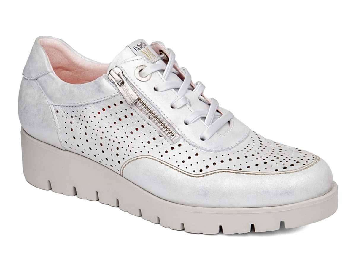 Zapatillas con Plataforma Callaghan 89894 Haman Mujer Plateadas | KWU4352ZN