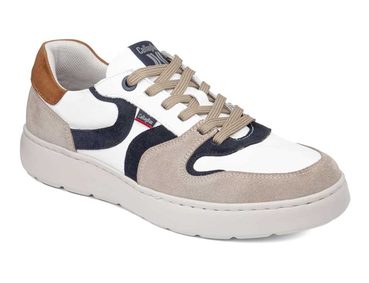 Zapatos Casuales Callaghan 54802 Pint Hombre Beige Blancas Azules | DZR690GU